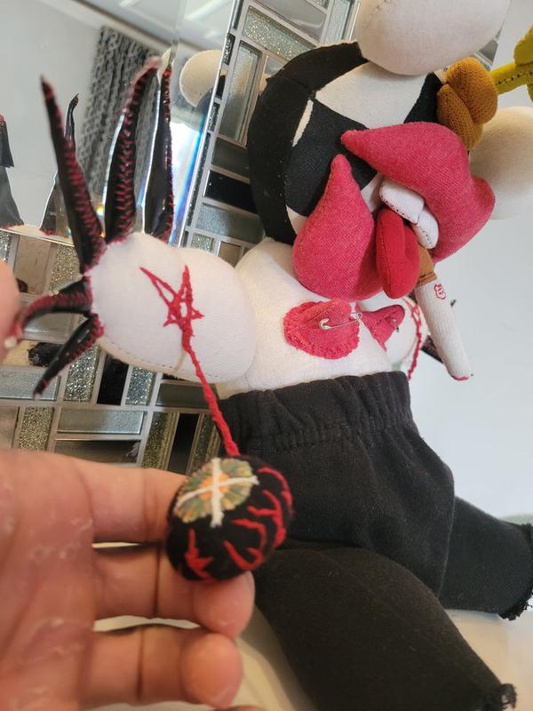 UknoW PERSONAL COLLECTION Hand Stitched Vintage Machine Worked 1945 Singer Cuddle Cushion Original Piece by LüCi Darkstar & LUCI FIRE LLC.