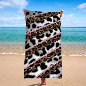 1pc Leopard Print Beach Towel, Quick-Dry Absorbent Large Size, Perfect for Beach Vacations and Photoshoots, Reusable Beach Towel