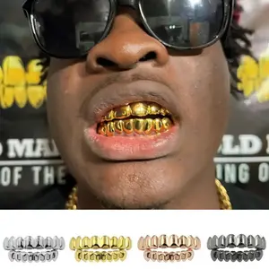 Dental accessories, hip-hop braces set, gold-plated copper, hip-hop street style, Rapper, versatile accessories to enhance temperament, suitable for both men and women, Teeth braces