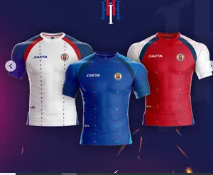 Saeta Haiti Soccer Jersey 2024/2026 - Authentic Design Blue, Red & White Kits | High-Performance Short Sleeve Football Top