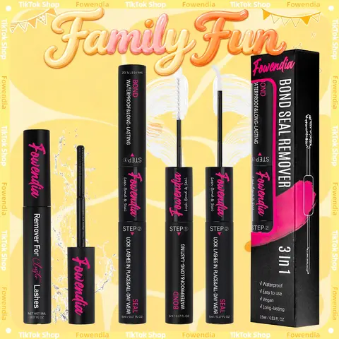 Fowendia Lash Bond and Seal with Glue Remover Kit | Beginner Friendly Makeup DIY Lash Extensions at Home | Waterproof & Long Lasting California Sunset Manga 3IN1 Set for Young Girls dealsforyoudays
