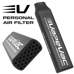 VapeVac Personal Air Filter - Compact Design for Personal Use - Eliminate Smoke & Reduce Odor - Registered Trademark - Compact & Efficient Air Purification Solution