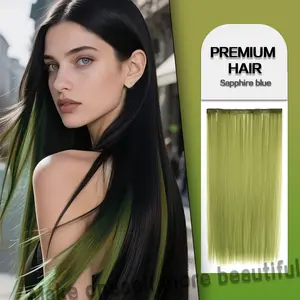 20inch Colorful hair extensions made of high-temperature synthetic fiber for a more realistic look.The four-clip high-elasticity BB clips ensure a more secure fit