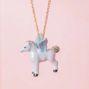 Pegasus            Necklace | Camp Hollow Ceramic Animal Jewelry | Porcelain Pendant