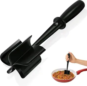 Meat Chopper, Hamburger Chopper Utensil, Professional Heat Resistant Nylon, Masher & Smasher Meat, Potato Masher Ground Beef & Turkey -Non Stick Mix Chopper for Kitchen Tool