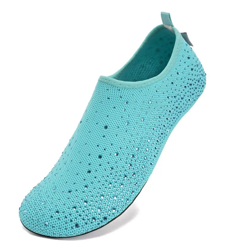 Women's Barefoot Water Shoes with Knitted Mesh, Quick-Drying Slip-On Aqua Socks, Non Slip Lightweight Swim Shoes Packable for Travel Beach Surf house surf yoga sporty minimalist design non-slip unisex teddy fleece outdoor