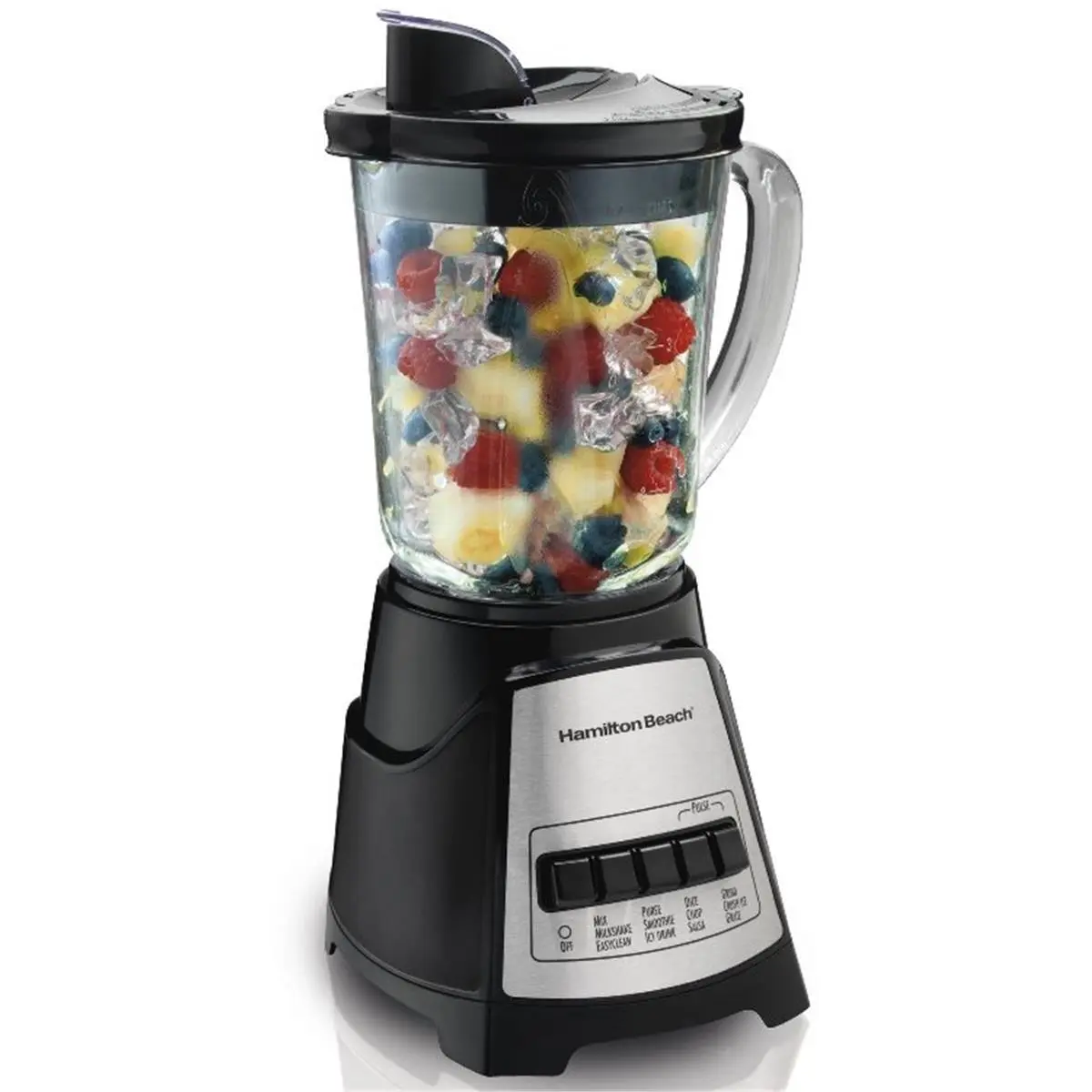 Hamilton Beach 58148 BLK Elite Blender with Glass Jar, Wave Action Blending, Mess-Free Lid, Blender for Smoothies - Pack of 2