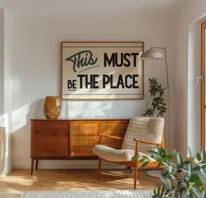 This Must Be The Place Retro Poster, Mid Century Landscape Wall Art, Vintage Style Poster