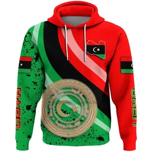 Harajuku 3D State Of Libya National Flag Printing Hoodies Ethnic Libya Emblem Graphic Hooded Sweatshirts Cool Mens Clothing Tops