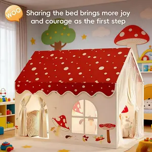 Jumbo Kids Play Tent | Fairy Tale Castle | Windows Curtains Carry Bag | Sturdy Steel Frame | Portable Outdoor Playhouse | Early Learning & Party Decor | Halloween Christmas Birthday Gift | Portable Play Area | No Accessories