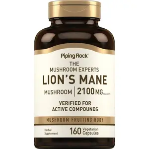 Piping Rock Lions Mane Mushroom Supplement | 2100mg | 160 Capsules | Extract for Women and Men | Vegetarian, Non GMO & Gluten Free