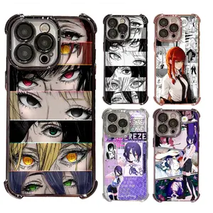 Chainsaw Man Makima Reze Cool Eyes Anime Phone Cases For iPhone 17 Promax Pro Air 16 Plus 15 14 13 12 11 X/XS Black Silver Shockproof Protective Cover Gift For Birthday Christmas Halloween