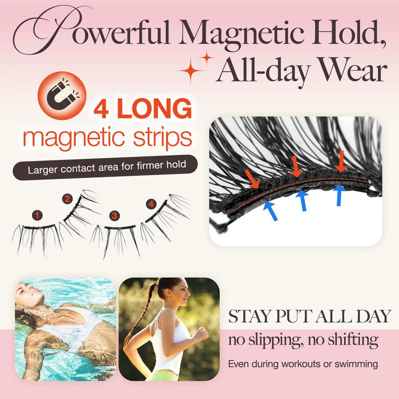 Lashview Soft Magnetic Lash Kit with Applicator No Glue or Eyeliner Needed, Lightweight Natural Makeup Eyelashes