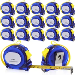 16 Pack 10 ft Small Tape Measure Mini Retractable Measuring Tape Bulk Self Locking Measurement Easy to Read with Fractions, Metric Inches and Imperial Measurement