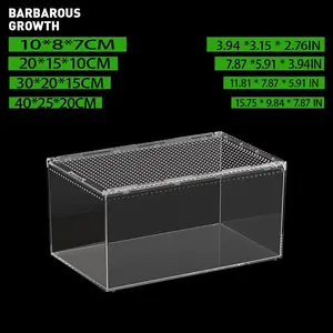 Acrylic Reptile Terrarium, Magnetic Pull-Down Transparent Box, High Wall Enclosure, Ideal for Geckos, Lizards, Frogs, Snakes, Pet Enclosure