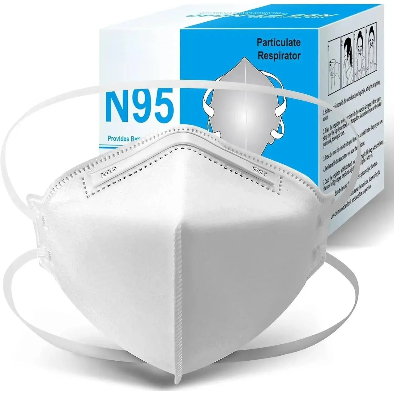 N95 Masks for Adults, 25 Pack NIOSH Approved Particulate Respirator, Universal Fit N95 Face Mask Comfortable