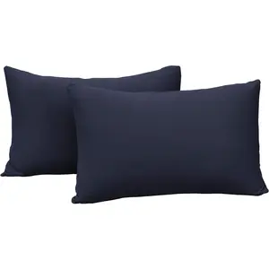 2-pack stretch pillow cases-Jersey Knit & ultra soft envelope closure pillowcases T-shirt like microfiber blend-suitable for Queen or standard size set of 2, Navy