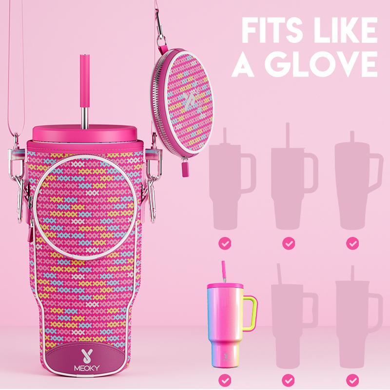 MEOKY water bottle bag with adjustable shoulder strap, waterproof & wear-resistant for travel. Premium silicone 3-grid ice tray with leakproof lid, fits handle tumblers. Great Father’s Day & graduation gifts at amazing deals