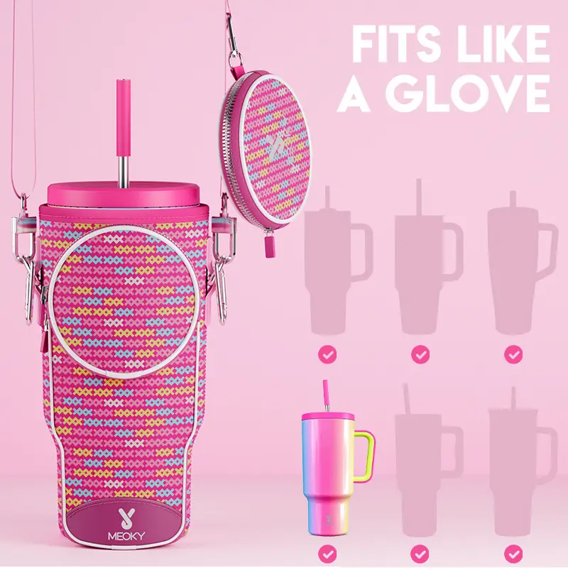 MEOKY water bottle bag, suitable for outing, with adjustable shoulder strap, made of high-quality materials, waterproof and wear-resistant