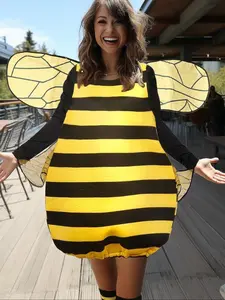 Halloween Bee Costume Set for Adults, 3-Piece Party Role-Playing, Perfect for Festive Celebrations & Performances