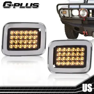 Fit For 2003-2009 Hummer H2 Smoked Front LED Corner Signal Lights Parking Lamps