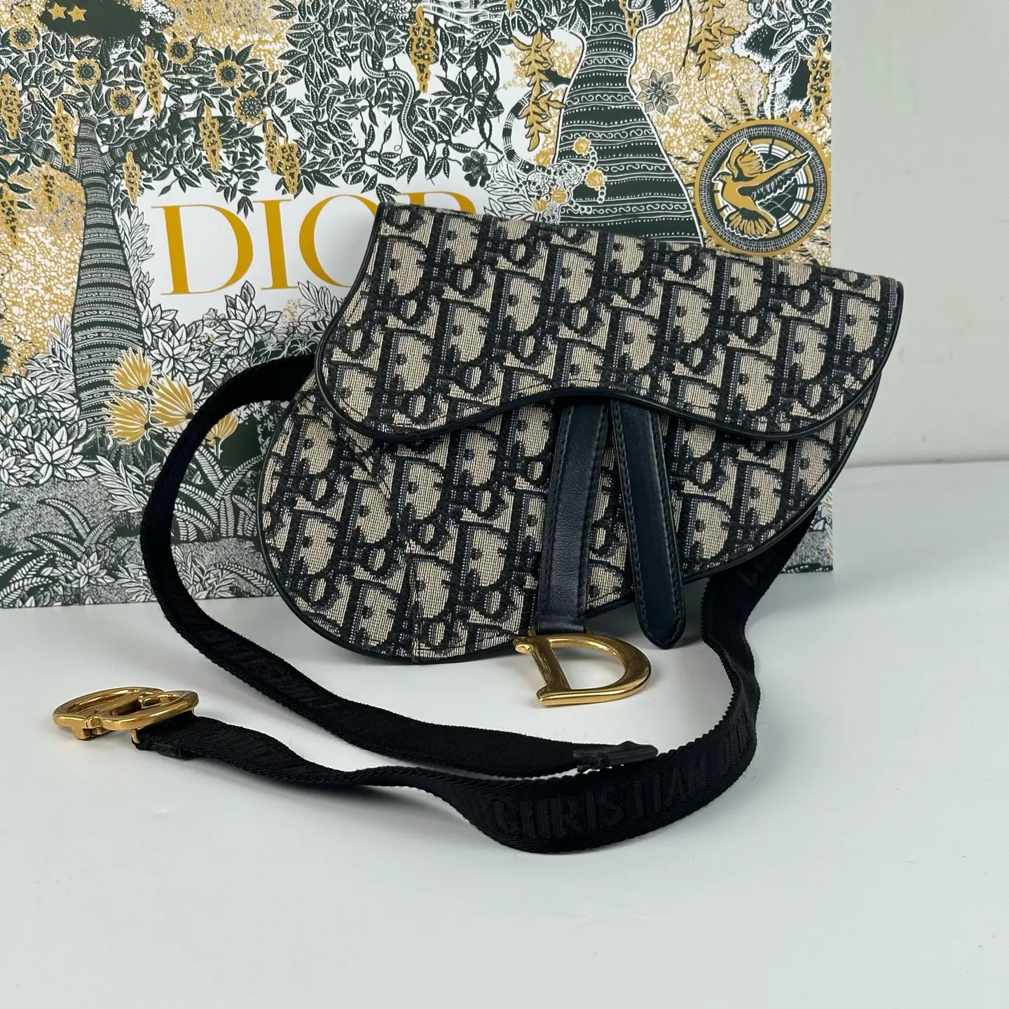 Pre-owned Dior Saddle Bag (Oblique Jacquard) CC0093