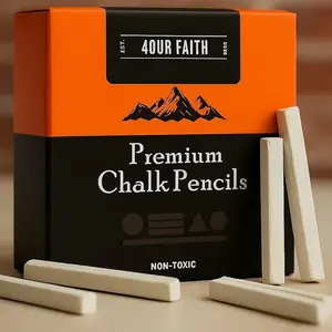 Pack of 30 (200g) Edible Slate Pencils – Natural Limestone Chalk Bars | White Thin Edible Chalk | Earthy Goodies