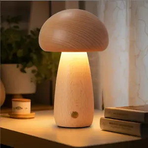 2026birthday party gift Mushroom Shaped LED Table Lamp, USB Rechargeable Touch Control Bedside Light, Creative Mushroom Desk Lamp for Bedroom, Living Room, Home Decor