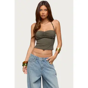 Sherri Braided Strap Halter Top