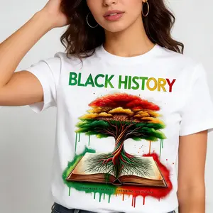 Black History Inspiring The Future African American History T-Shirt.jpgSame style for men and women 2025 summer short-sleeved printed T-shirt pure 220G
