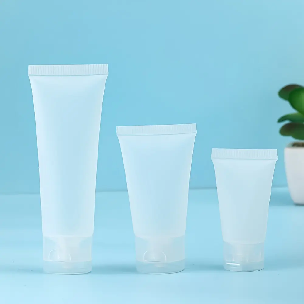 Empty Refillable Cosmetic Soft Tube Vial Bottles With Flip Cover Makeup Travel Sample Packing Storage Holder Container For Toothpaste Shampoo Facial Cleanser Body Lotion Cosmetics Storage Bottles