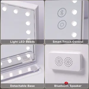 VANITII Hollywood 10''x 12'' Makeup Vanity Mirror with Lights, Bluetooth, and Detachable 10X Magnification