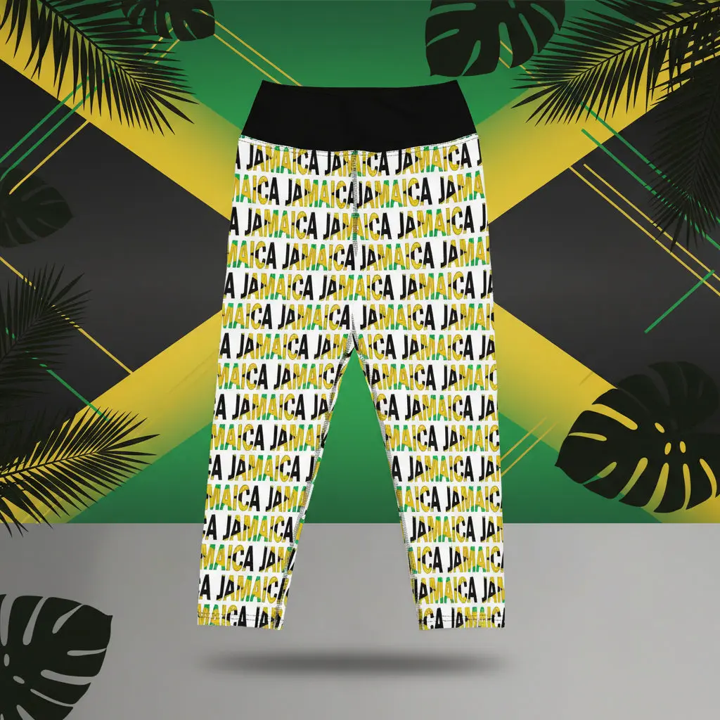 Women's Jamaica Glow Sports Capris Leggings, for Sports & Outdoor Activities