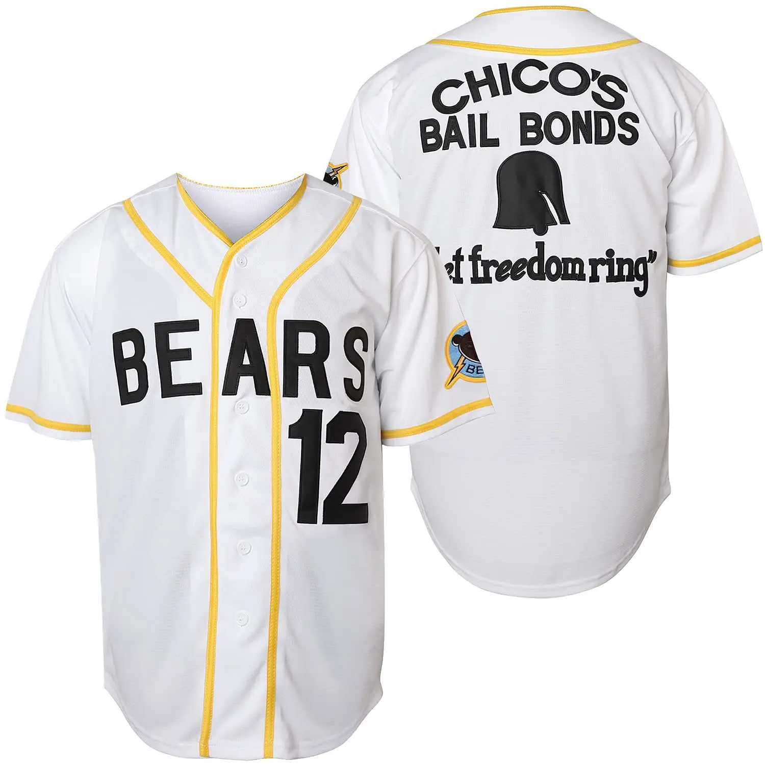 ABTOT #12 Tanner Boyle Movie 1976 Chico Bail Gold Baseball Jersey