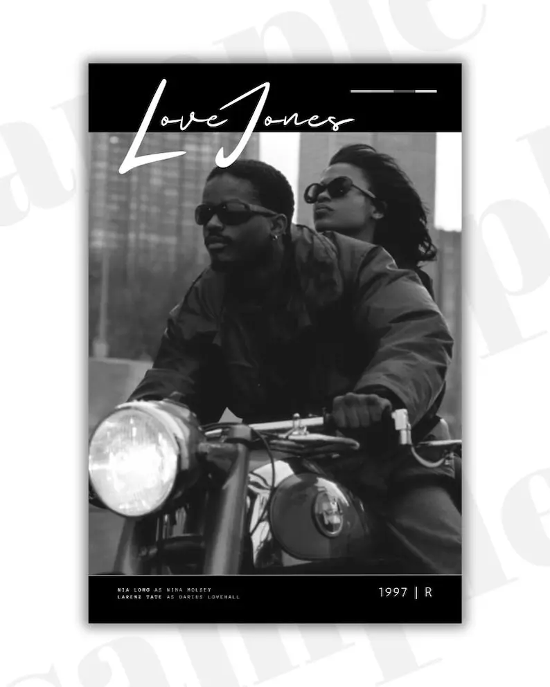 Love Jones Movie Poster: Black Love Cinema Art Print Unframed, African American Love Print, Romantic Hands Close Up, Black Love Couple Print