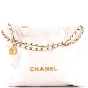 Pre-owned CHANEL Leather Shoulder Bags 22 Chain Hobo Quilted Calfskin Medium by Rebag