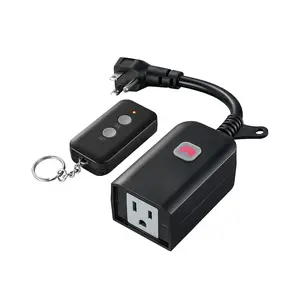 X-APT02   Outdoor Remote Control Outlet, Wireless Waterproof Remote Power Switch, 15 AMP, 100 FT Range, 1 Remote 1 Outlet, Electrical Plug for for Outdoor Lights (Battery Included)