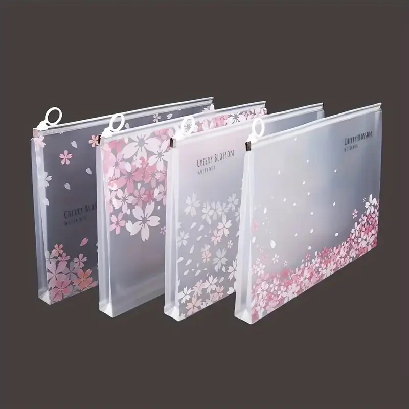2 Sakura Zipper File Bags, 4 Styles for Organizing School Supplies, Perfect Gift for Teacher's Day, Back-To-School, Halloween & Christmas