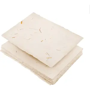 Cream Deckle Edge Blank Paper with Straw - 4" x 6" - Pack of 50 - Watercolor/Mixed Media Paper - Save the Date Invitations Greeting Cards Notes DIY Arts Crafts - Thick 150 GSM