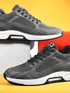 Men's Autumn Height-Boosting Shoes, Invisible Inner Heel, Mesh Fabric, Breathable, Casual Fashion, All Seasons, Anti-Slip