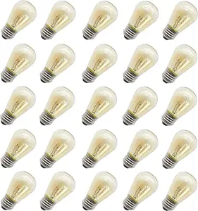 11W Outdoor String Light Bulbs, S14 Incandescent Replacement Bulbs for Outdoor Patio String Lights with E26 Base, Pack of 25