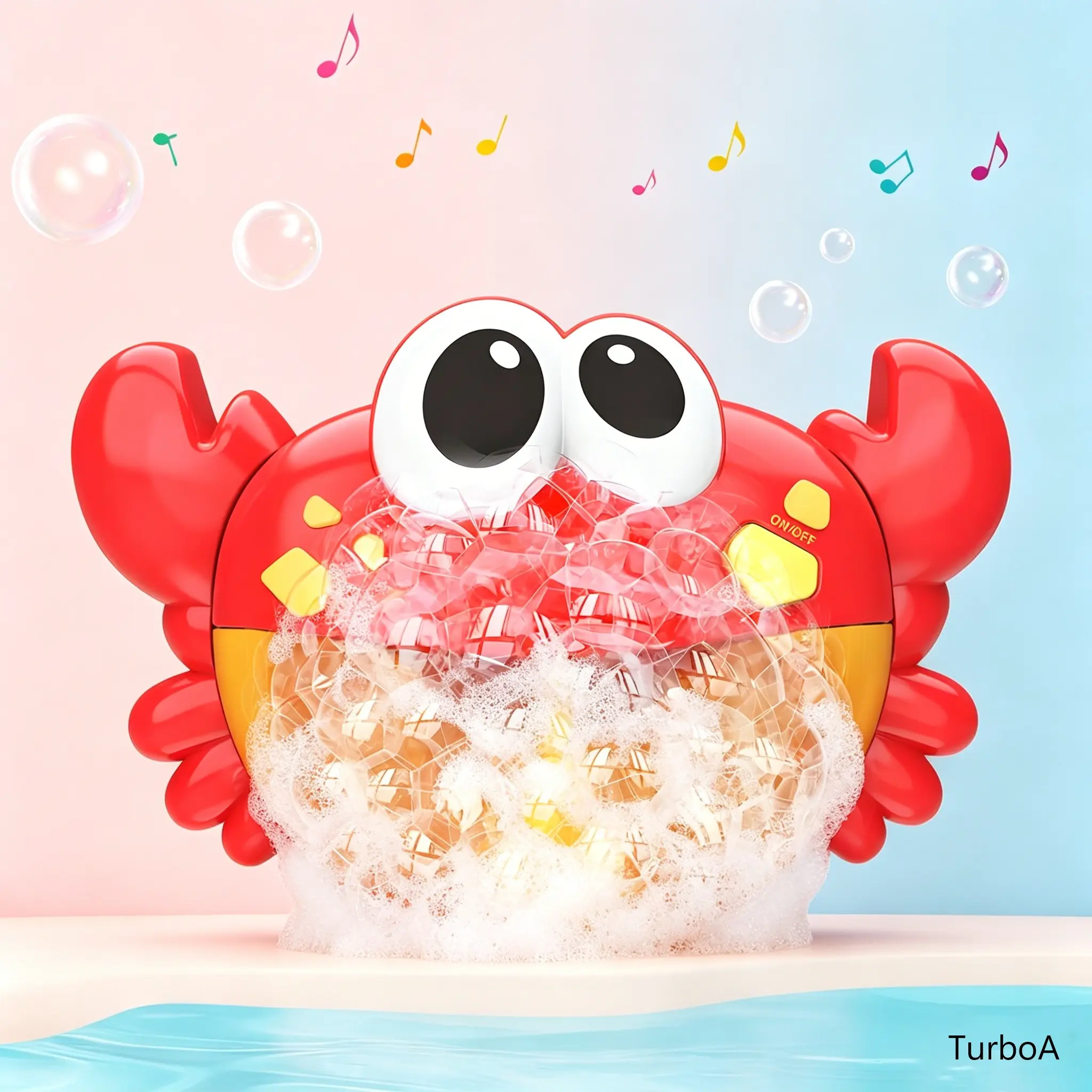 Crab Bubble Machine Toy for Bath Time, Electric Musical Crab Bath Toy for Infants and Toddlers, Fun Water Play for Boys and Girls, Bath Bubble Maker