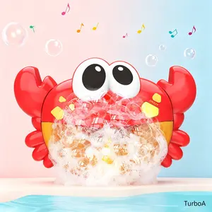 Crab Bubble Machine Toy for Bath Time, Electric Musical Crab Bath Toy for Infants and Toddlers, Fun Water Play for Boys and Girls, Bath Bubble Maker