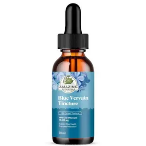 Amazing Botanicals Blue Vervain Tincture - Verbena Officinalis Herb Extract Liquid, GMP Certified Edible Dietary Supplement, Natural Mood Support Relaxing Health Aid, 30ml (1oz)