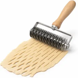 Roller Steel Pie Crust Cutter Tool for Pastry Dough, Pizza Bread and Beef Wellington