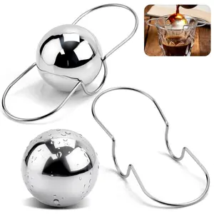 Espresso Tools,Espresso cooling ball, 2 Pack Espresso Frozen Ball for Espresso Coffee, Stainless Steel Espresso Chilling Ball Espresso Cooler Espresso Machine Accessories,espresso chilling ball,metal ball for iced coffee