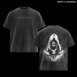 COLLECTION Destiny 2 Vintage Washed Tee – Oversized Graphic T-Shirt, Heavyweight Retro Streetwear Cotton, Perfect for Fans of Movies, TV Shows, Art, and Epic Sci-Fi Poster-Inspired