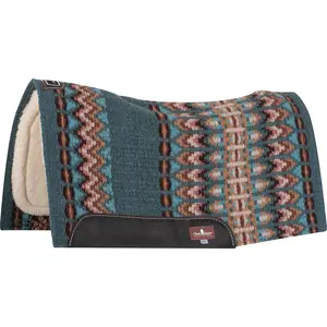 Classic Equine 34"X38" Contoured SensorFlex 1" Saddle Pad- Peacock/Coffee