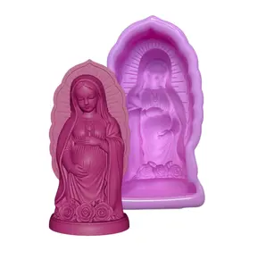 Our Lady of Sweet Expectation Silicone Mold for Candle Making & Soap Crafting Precision Designed for Detailed Work in Jewelry & Decorative Items