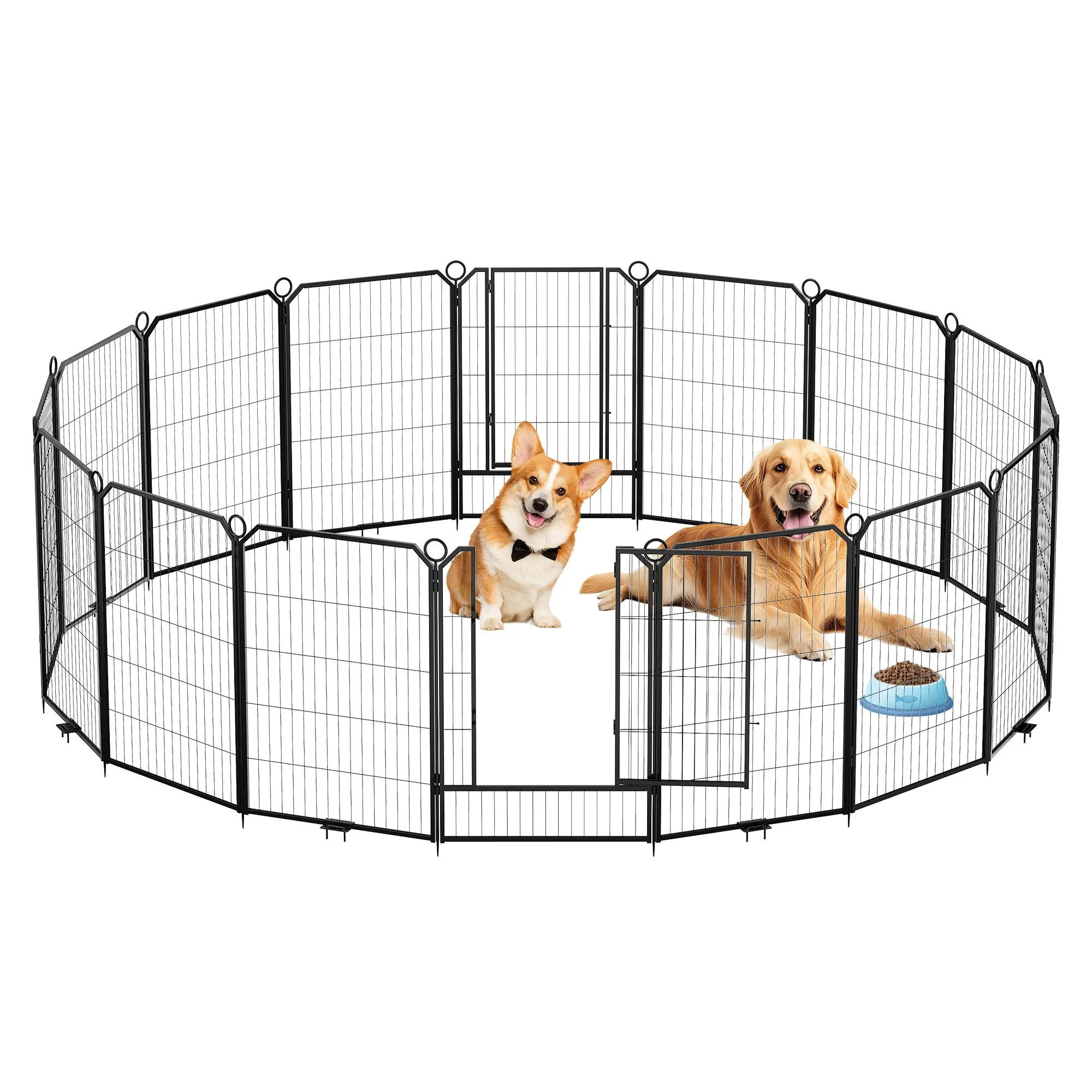 【GARVEE】Dog Playpen Outdoor - Heavy Duty Metal Pet Fence with Multiple Panel Sizes (24, 32, 40 inch) and Configurations (8, 12, 16 Panels) for Indoor and Outdoor Use, Perfect for Puppy Exercise, RV Camping, Yard, and Garden